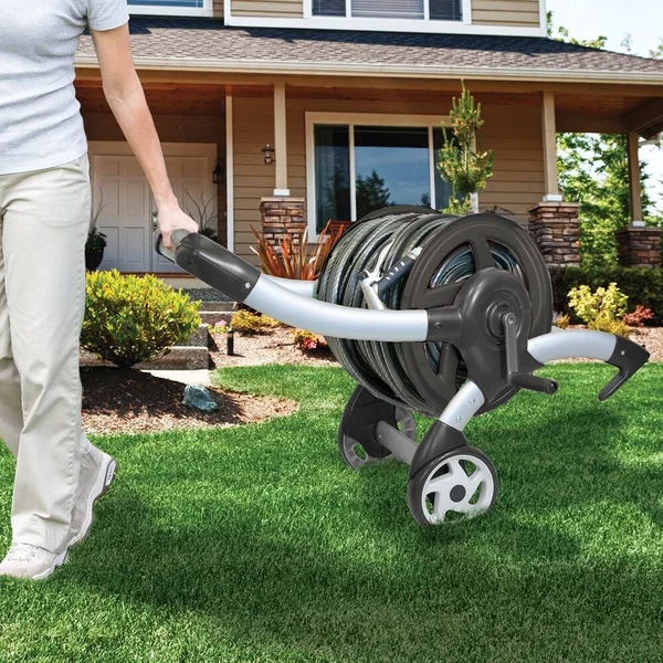 Ames Never Leak Cross-Over Garden Hose Cart - 26" x 24.63" x 33"