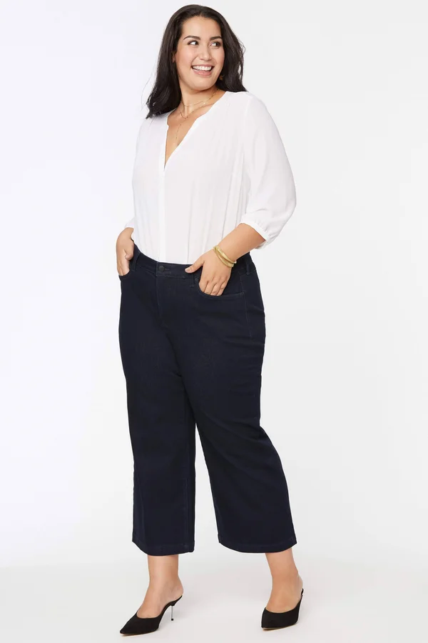 Nydj Teresa Wide Leg Ankle Jeans in Rinse Size 14W