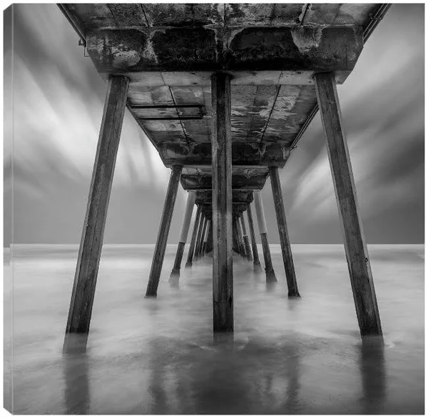 Muelle Triangular Flat Canvas Print by Moises Levy 22X22 Fineartcanvas