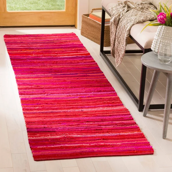 Safavieh Rag Rug RAR130Q Area Rug - Black/Multi, 6& x 6& Square