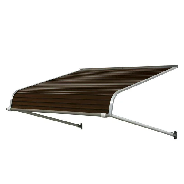 NuImage Awnings 1100 36-in Wide x 54-in Projection Brown Solid Fixed Door Awning - K110903620
