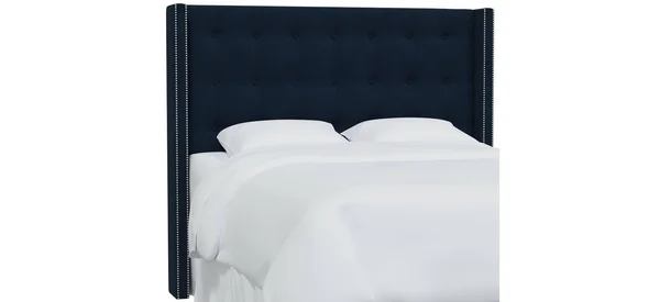 Cranford Nail Button Tufted Wingback Headboard by Skyline