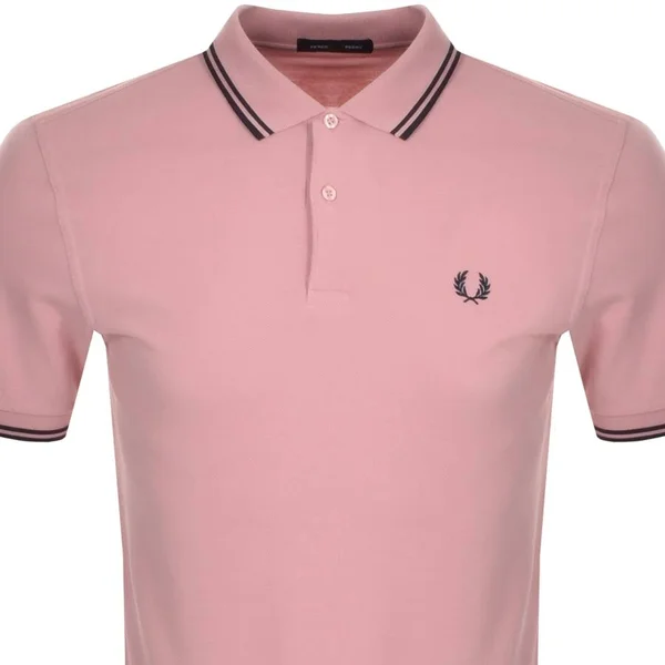 Fred Perry Twin Tipped Polo T Shirt - Pink - Polo Shirts