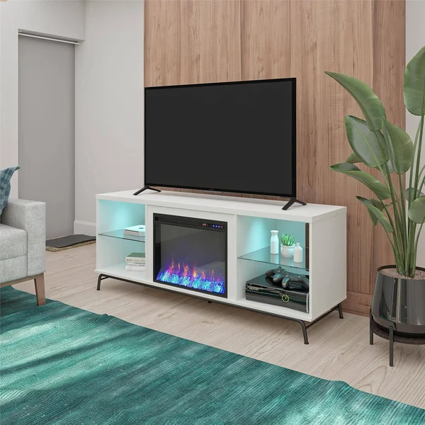 Hannaford Fireplace TV Stand for TVs Up to 70x22 White - Room & Joy
