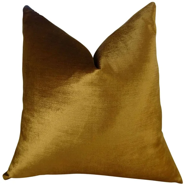 Plutus Lumiere Bronze Handmade Throw Pillow 20x22 x 36x22 King