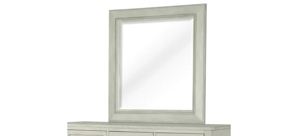 Magnussen Raelynn Portrait Concave Framed Mirror in Weathered White