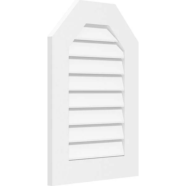 Ekena Millwork GVPOT26X4001SF 26x22W x 40x22H Octagonal Top Surface Mount PVC Gable Vent: Functional, w/ 3-1/2x22W x 1x22P Stand