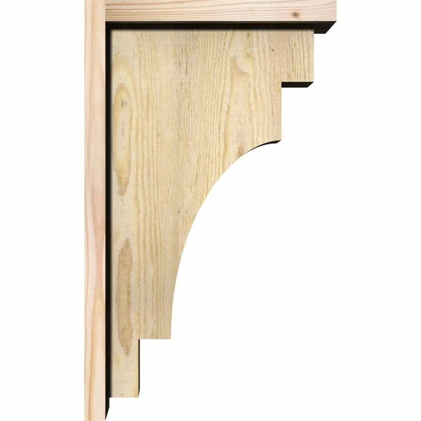 Ekena Millwork COR06X14X14MED01RDF 6x22W x 14x22D x 14x22H Mediterranean Rough Sawn Corbel w/Backplate, Douglas Fir