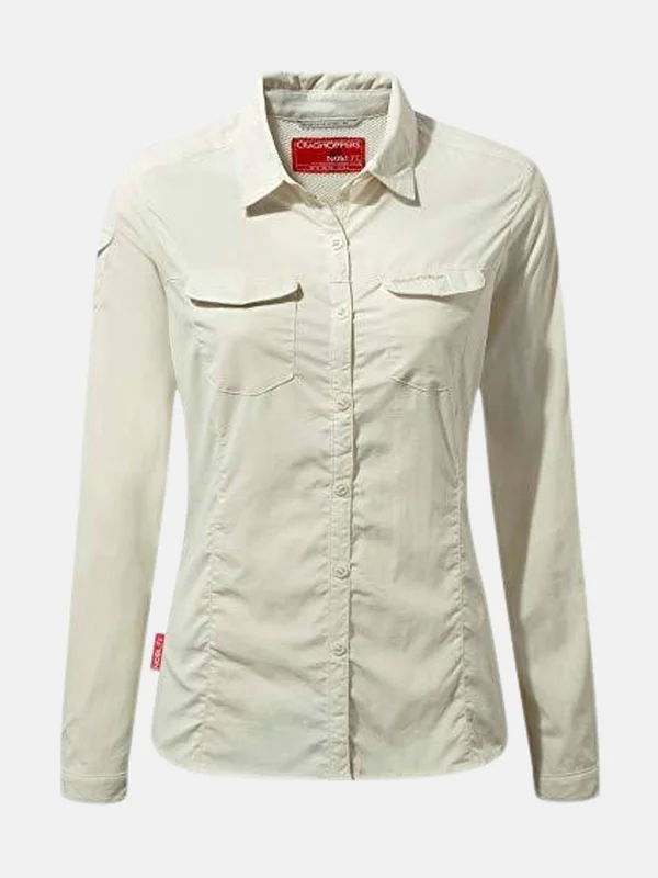 Craghoppers Womens/Ladies Nosilife Adventure II Long Sleeved Shirt - 4 US, Sea Salt
