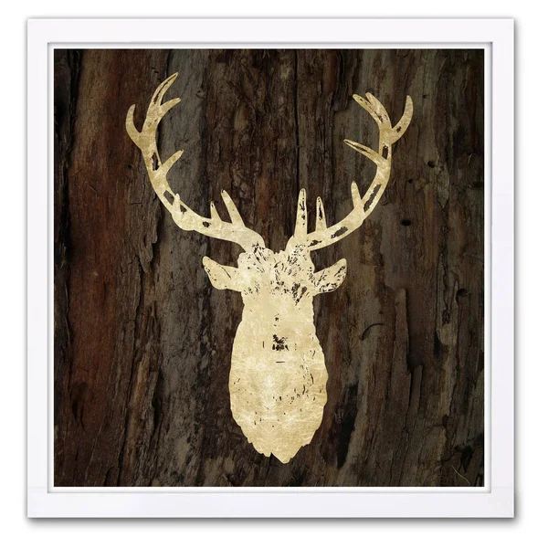Wynwood Studio Gold Stag Framed Wall Art