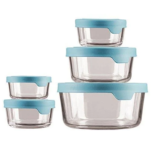 Anchor Hocking 13397ecom Storage & Food Preperation Glass Food Storage Set of 10 Mineral Blue