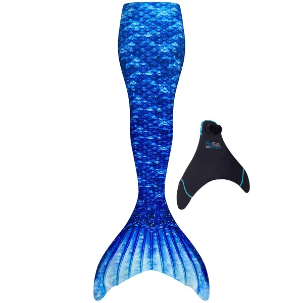 Fin Fun Authentic Wear-resistant Mermaid Tail for Swimming - Kids and Adults, Monofin Included, for Girls and Boys