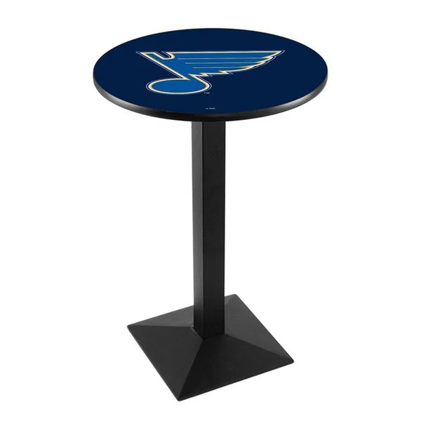 Holland Bar Stool L217 - Black Wrinkle St Louis Blues Pub Table 42 inch