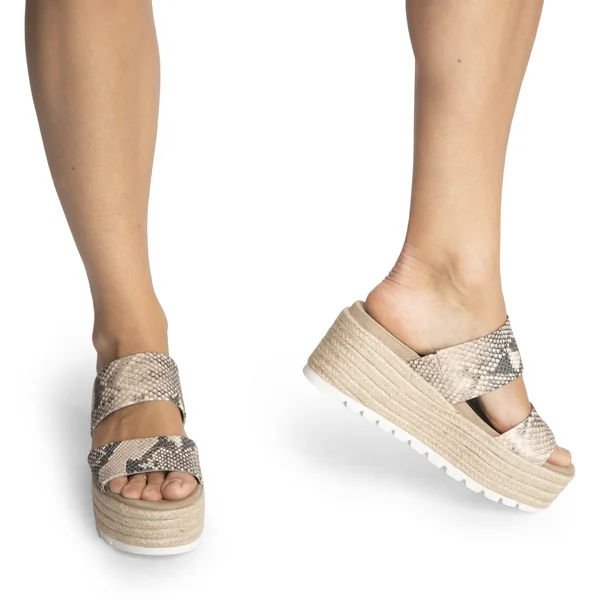 J Slides Quinzel Sandal 7.5, Natural Multi (Cream Black)