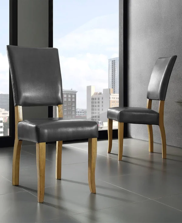Set of 2 Open Back Parsons Dining Chairs in Charcoal - Charcoal