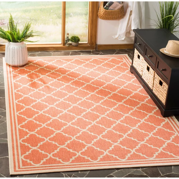Safavieh Linden Quatrefoil Area Rug Rust - Creme, Size: 9 x 12 ft.