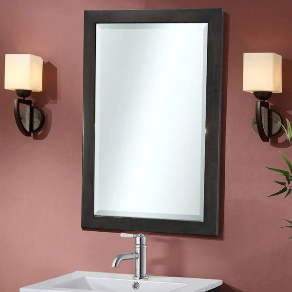 Infurniture IN3200-24M in Series 22-in Beveled Edge Wall Mirror - White