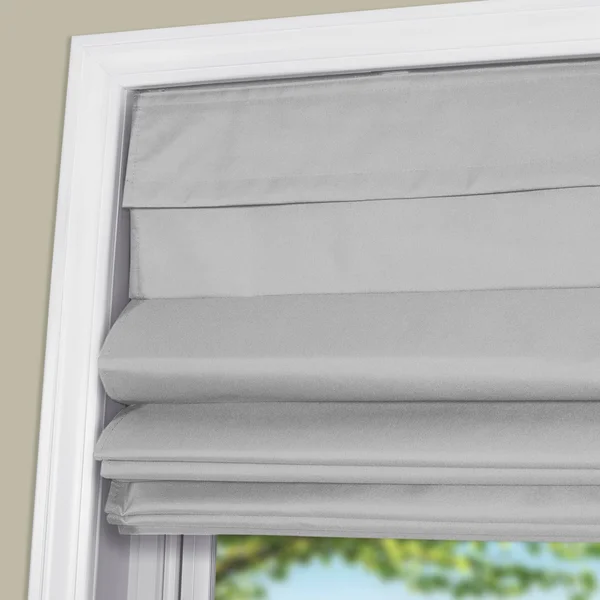 Arlo Blinds Gray Room Darkening Cordless Lift Fabric Roman Shades - 29.5x22W x 60x22H