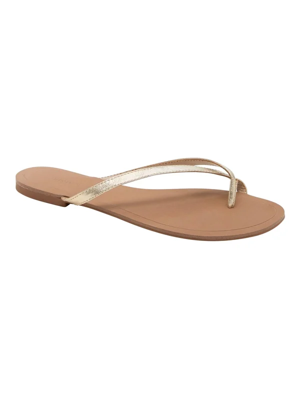 Banana Republic Women's Flip Flop Sandal Champagne Gold Leather Size 9