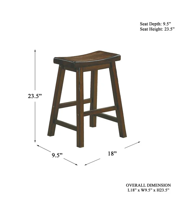 Homelegance Saddleback 24 inch Stool - Black [Set of 2]