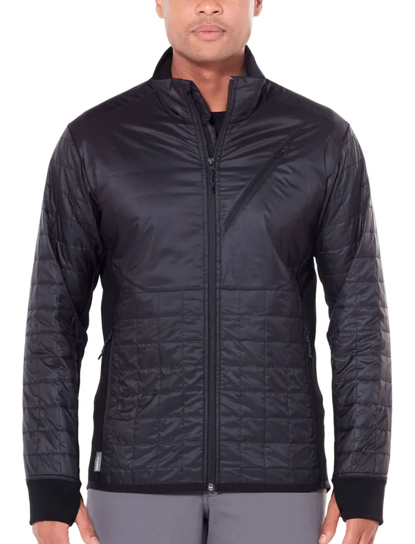 Icebreaker Men's Helix LS Zip Jacket - XL - Black, Jet Heather