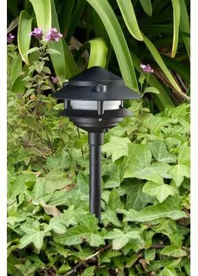 Dabmar Lighting LV102S-B Cast Aluminum Two Tier Pagoda Light Black