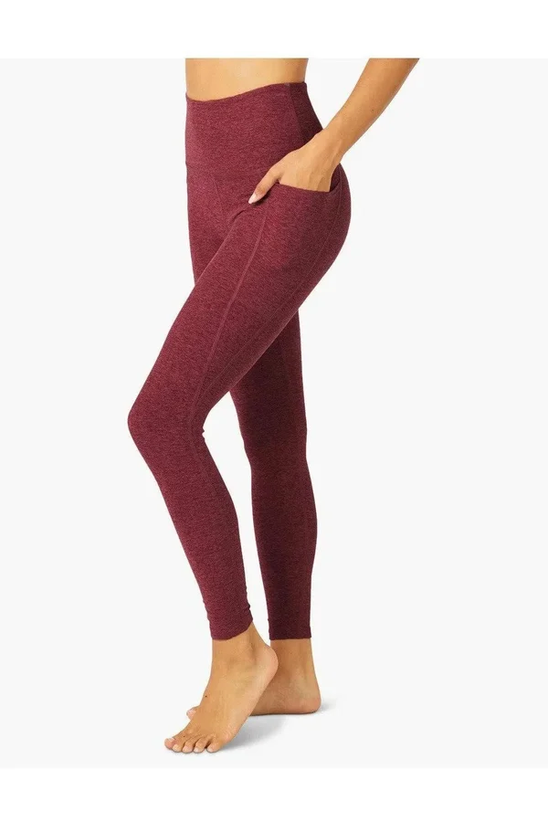 Beyond Yoga Spacedye Out of Pocket High Waisted Midi Legging Black/Charcoal, S