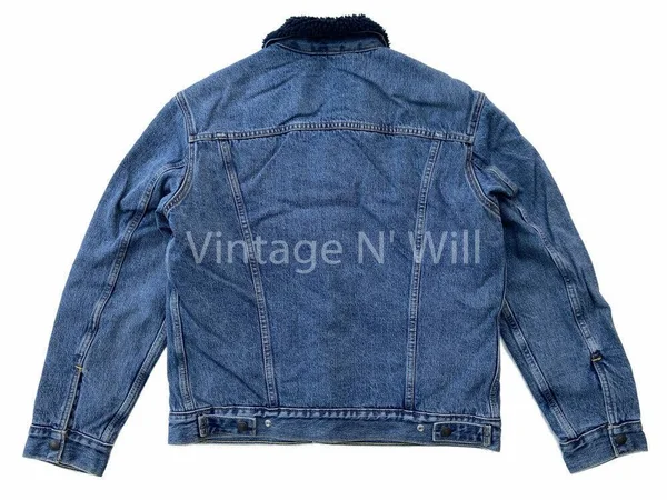 Levi&s Mens Type III Sherpa Trucker Jacket Men's Coat in The Navy : XL