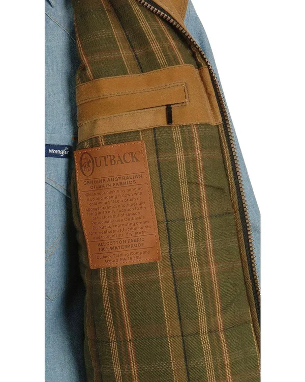 Outback Men's Trading Oilskin Sawbuck Vest - Tan, XL