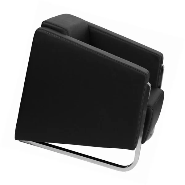 Flash Furniture Hercules GALLANT Series Contemporary Black Leather Chair with Stainless Steel Frame