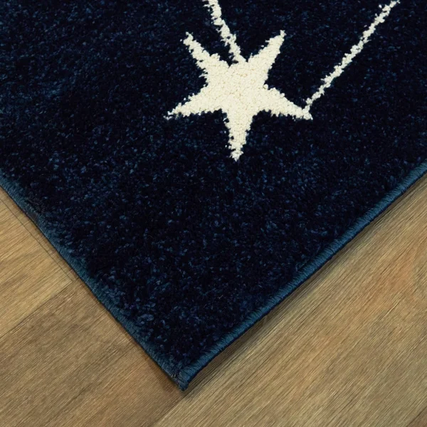 Mod-Tod Planet Border Kids Area Rug - 5&3x22 x 7& - Navy Blue