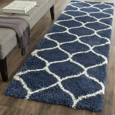 Duhon Geometric Navy/Ivory Area Rug Mercury Row Rug Size: Runner 2&3x22 x 22&