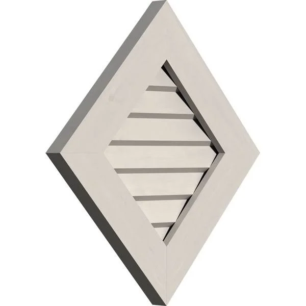 Ekena Millwork GVWDI16X1602SDPWR 16x22W x 16x22H Diamond Gable Vent (22 3/8x22W x 22 3/8x22H Frame Size): Primed - Non-Functional