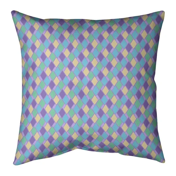 Retro Diamonds Indoor/Outdoor Pillow - 20 x 20 - Blue Multicolor - UV Resistant