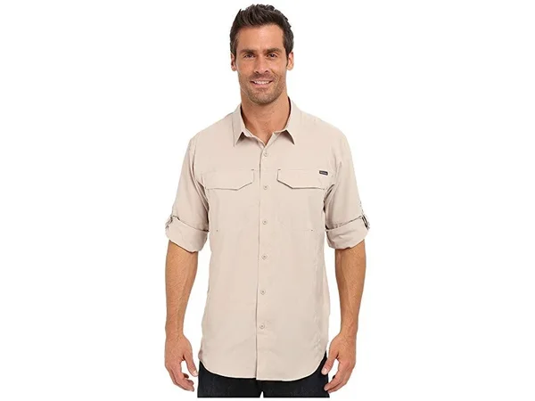 Columbia Men's Silver Ridge Lite Button Up Long Sleeve Shirt - Size: XL, Fossil