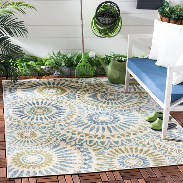 Safavieh Veranda VER091-0612 6&7x22 x 9&6x22 Cream - Blue Area Rug