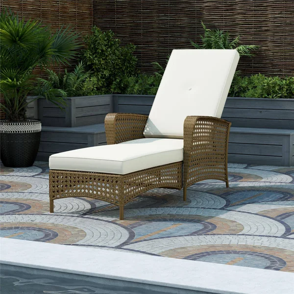Wicker Chaise Lounge Patio Chair