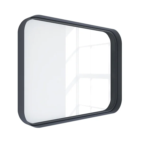 Kende Squared Mirror Black - 32 x 24 in, Metal Squared Wall Mirror