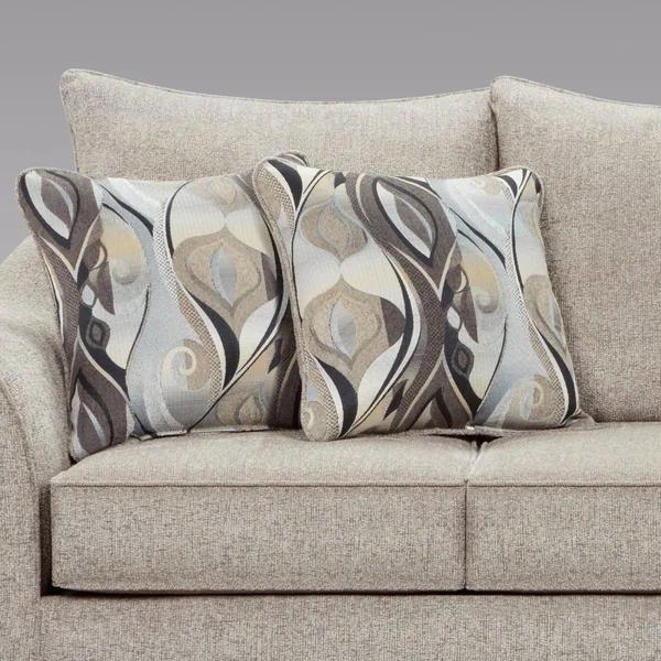 Camero Fabric Pillowback Loveseat - Silver