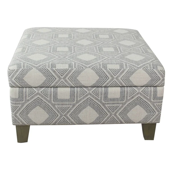 HomePop Luxury 28 inch Square Storage Ottoman