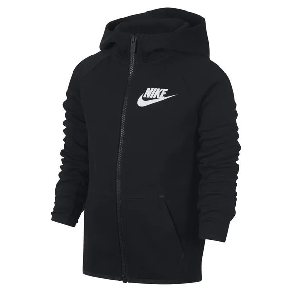 Nike Sportswear Tech Fleece Little Kids& Full-Zip Hoodie in Black - Size: 4, 86E312-023
