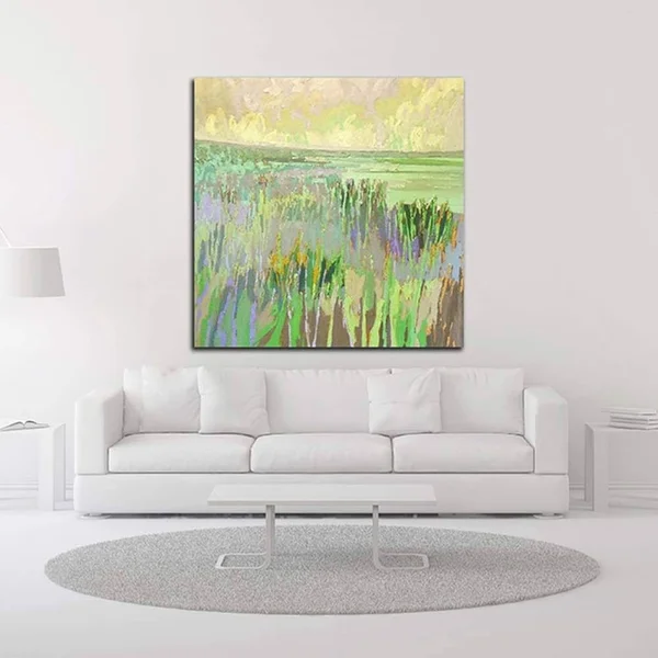 18x22 x 18x22 Lake Shore III by Jane Schmidt Print on Canvas