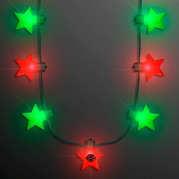 58 Pcs Christmas Stars Light Up String Necklace