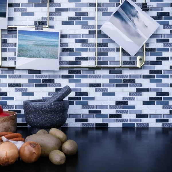 1x22 x 2x22 Glass Brick Joint Mosaic Tile Supreme Tile Color: Gray/Blue