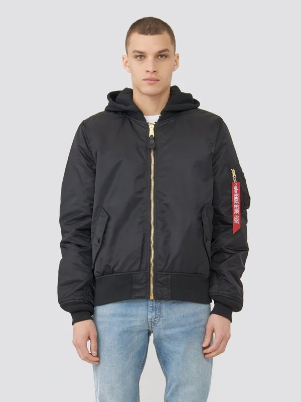 MA-1 Natus Bomber Jacket, Black/New Silver Lining, Xs, Alpha Industries