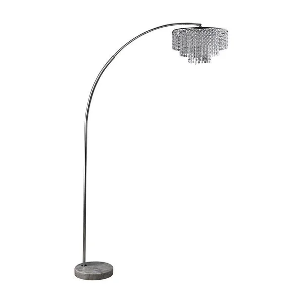 Furniture of America Bentley Contemporary Metal 62x22 Arch Floor Lamp in Chrome