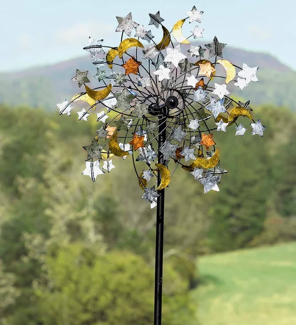 Plow & Hearth 54322 Celestial Confetti Garden Wind Spinner