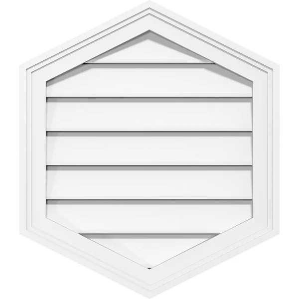 Ekena Millwork GVPVP16X2802SF-04 16x22W x 28x22H Vertical Peaked Surface Mount PVC Gable Vent 4/12 Pitch: Functional, w/ 2x22W x