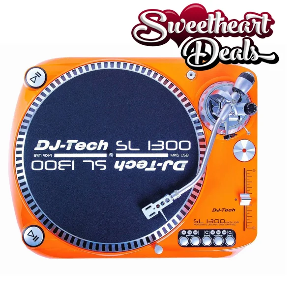 DJ Tech SL1300MK6USB-ORA Direct Drive DJ Turntable - Orange