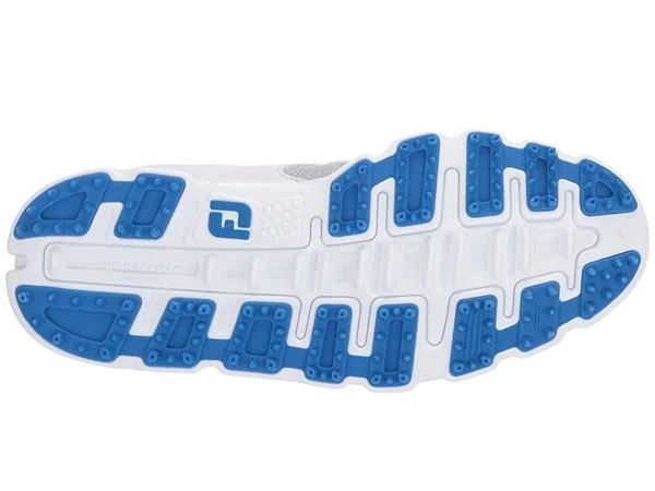 FootJoy Junior Pro|SL Spikeless Golf Shoes - White/Gray/Royal Blue 4